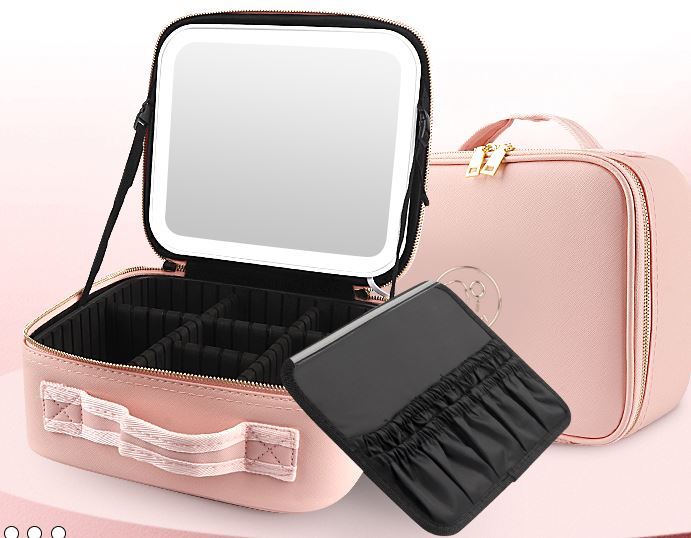 💄 Organizador de Maquillaje Portátil con Espejo LED – Ordena, Ilumina y Aplica con Estilo y Precisión